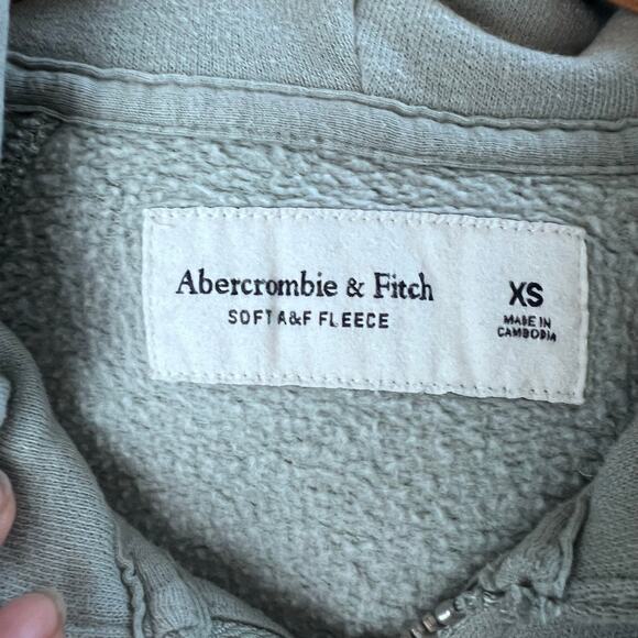 Abercrombie & Fitch Hooded Full Zip Up Sweater Size XS Teal Blue Green - Picture 6 of 7